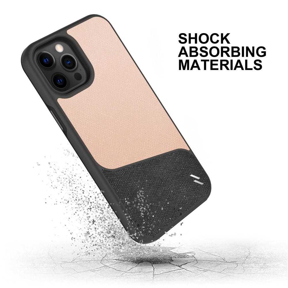 ZIZO Saffiano Blush Secure Back Case for iPhone 12, 12 Pro