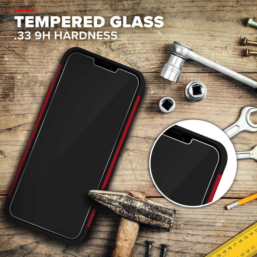 iPhone 12 / iPhone 12 Pro Case ZIZO BOLT Series Tempered Glass - Red