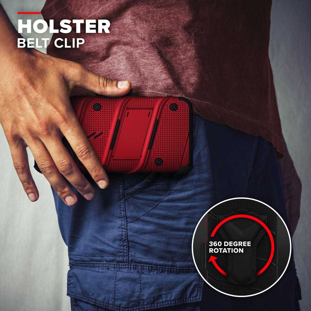 iPhone 12 / iPhone 12 Pro Case ZIZO BOLT Series Tempered Glass - Red