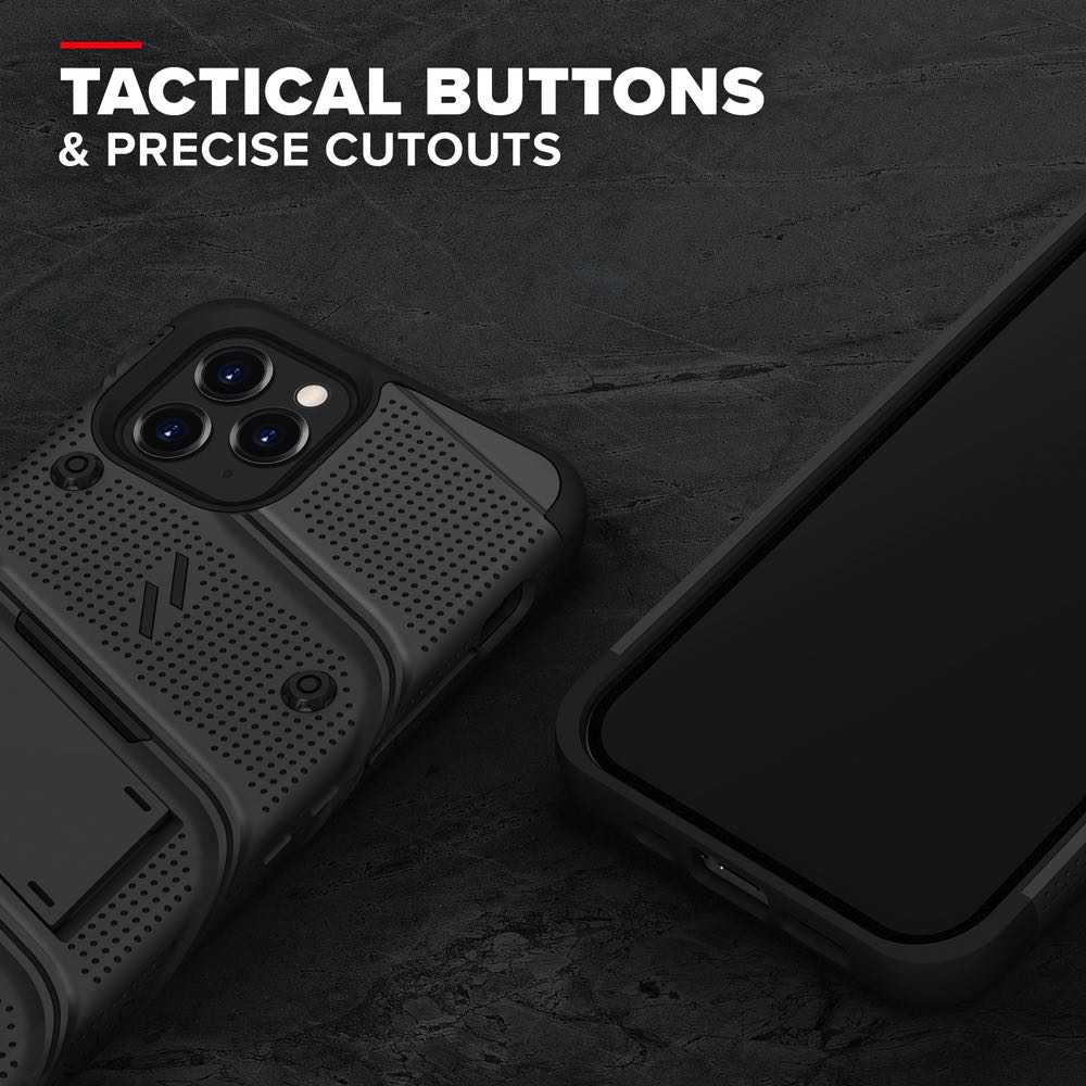 iPhone 12, iPhone 12 Pro Case ZIZO BOLT With Tempered Glass - Black