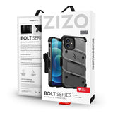 ZIZO BOLT Series iPhone 12, iPhone 12 Pro Case With Tempered Glass - Grey