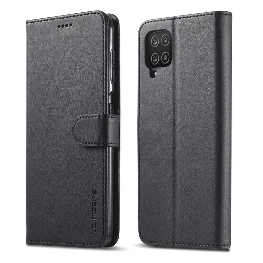 Samsung Galaxy A22 4G Case LC.IMEEKE Calf Texture Wallet - Black