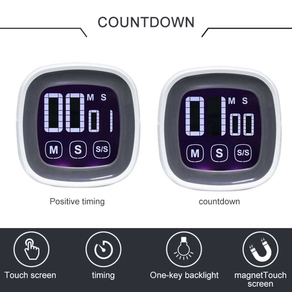 LCD Touch Screen Timer Countdown Kitchen Clock