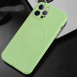 iPhone 13 Pro Case Liquid Silicone MagSafe Magnetic Ring - Green
