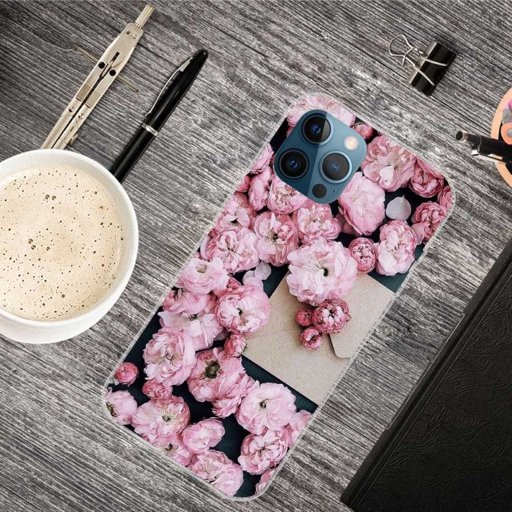 iPhone 12 / iPhone 12 Pro Case With Shockproof TPU - Pink Flower