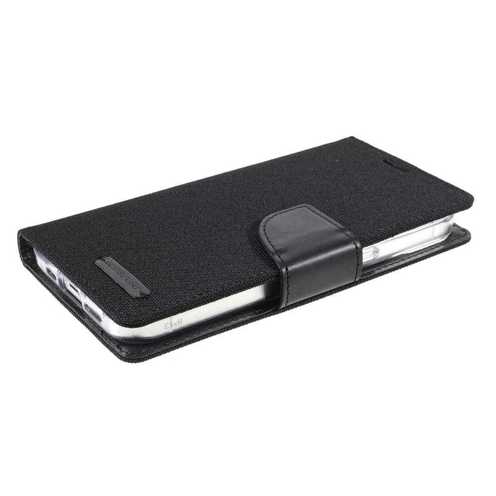 iPhone 13 Case Mercury Canvas With 3 Cards Slots - Black