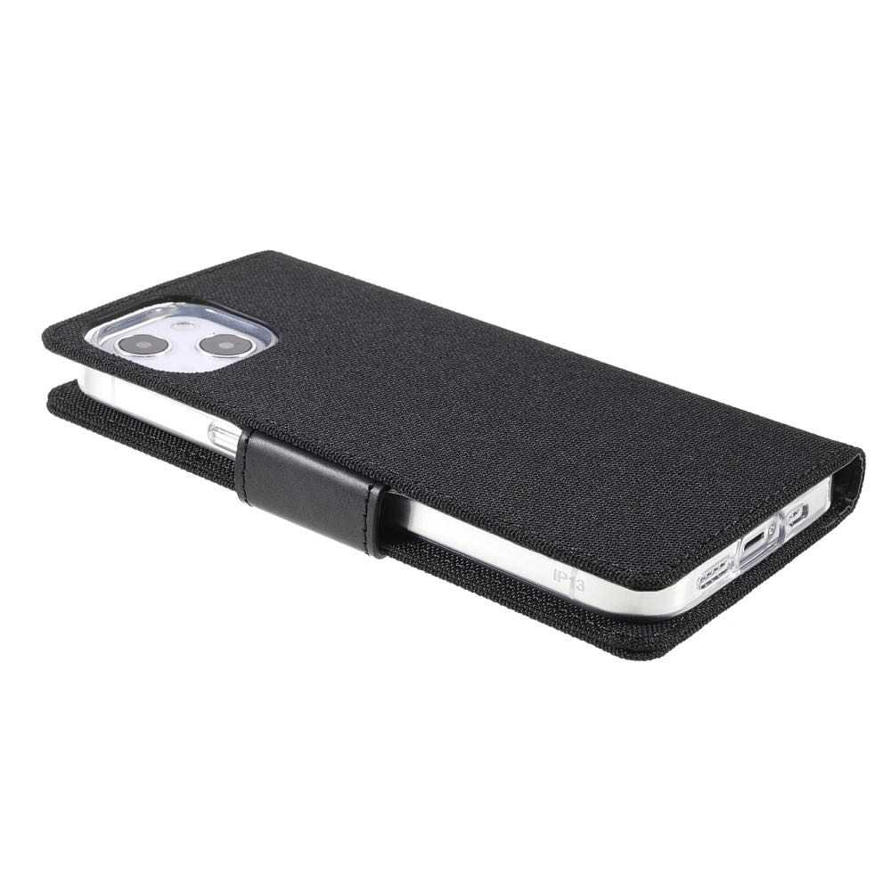 iPhone 13 Case Mercury Canvas With 3 Cards Slots - Black