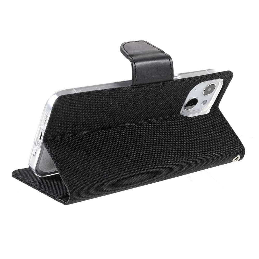 iPhone 13 Case Mercury Canvas With 3 Cards Slots - Black