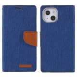 Best Mercury Canvas iPhone 13 Case With 3 Cards Slots - Blue