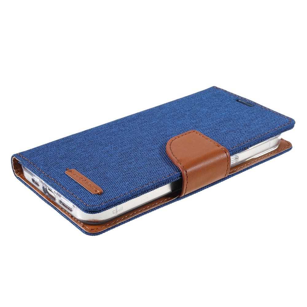 Best Mercury Canvas iPhone 13 Case With 3 Cards Slots - Blue