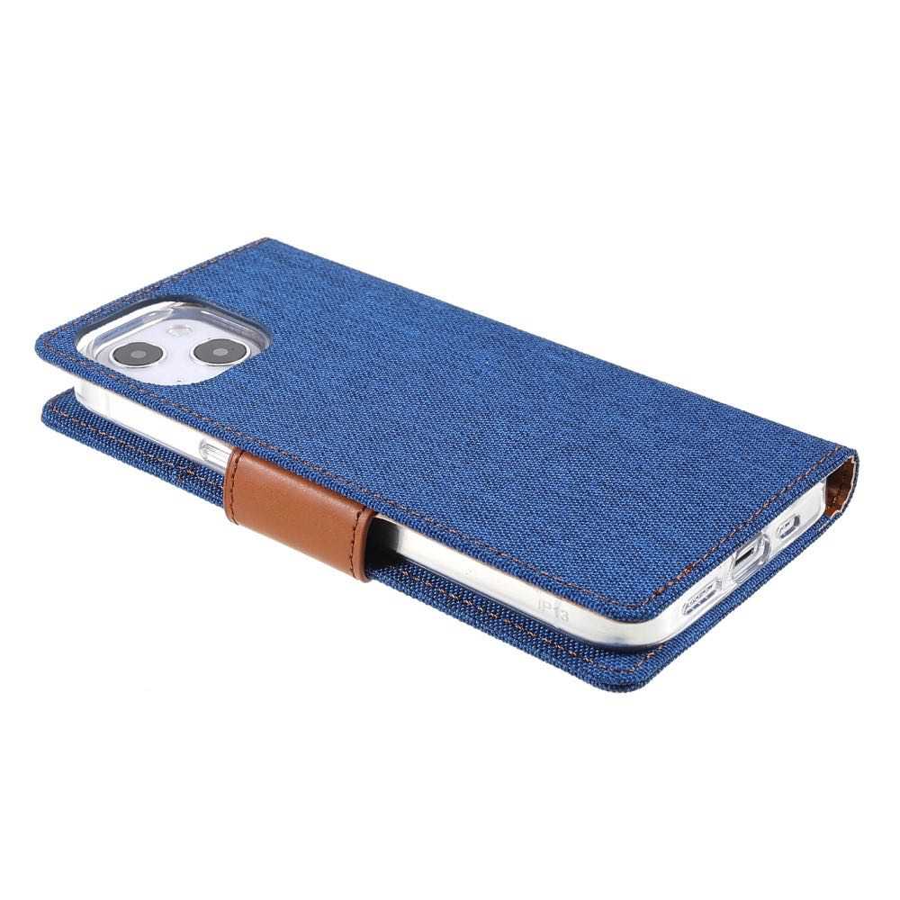 Best Mercury Canvas iPhone 13 Case With 3 Cards Slots - Blue