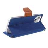 Best Mercury Canvas iPhone 13 Case With 3 Cards Slots - Blue