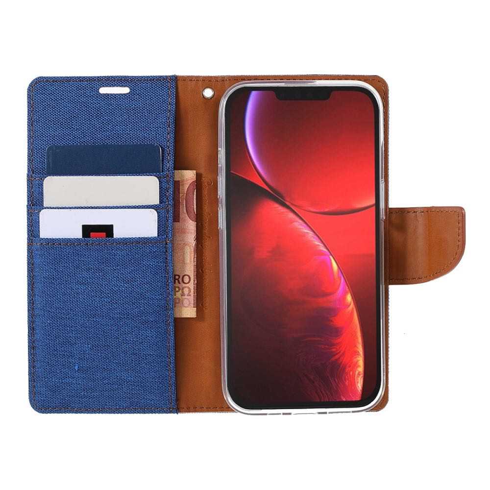 Best Mercury Canvas iPhone 13 Case With 3 Cards Slots - Blue