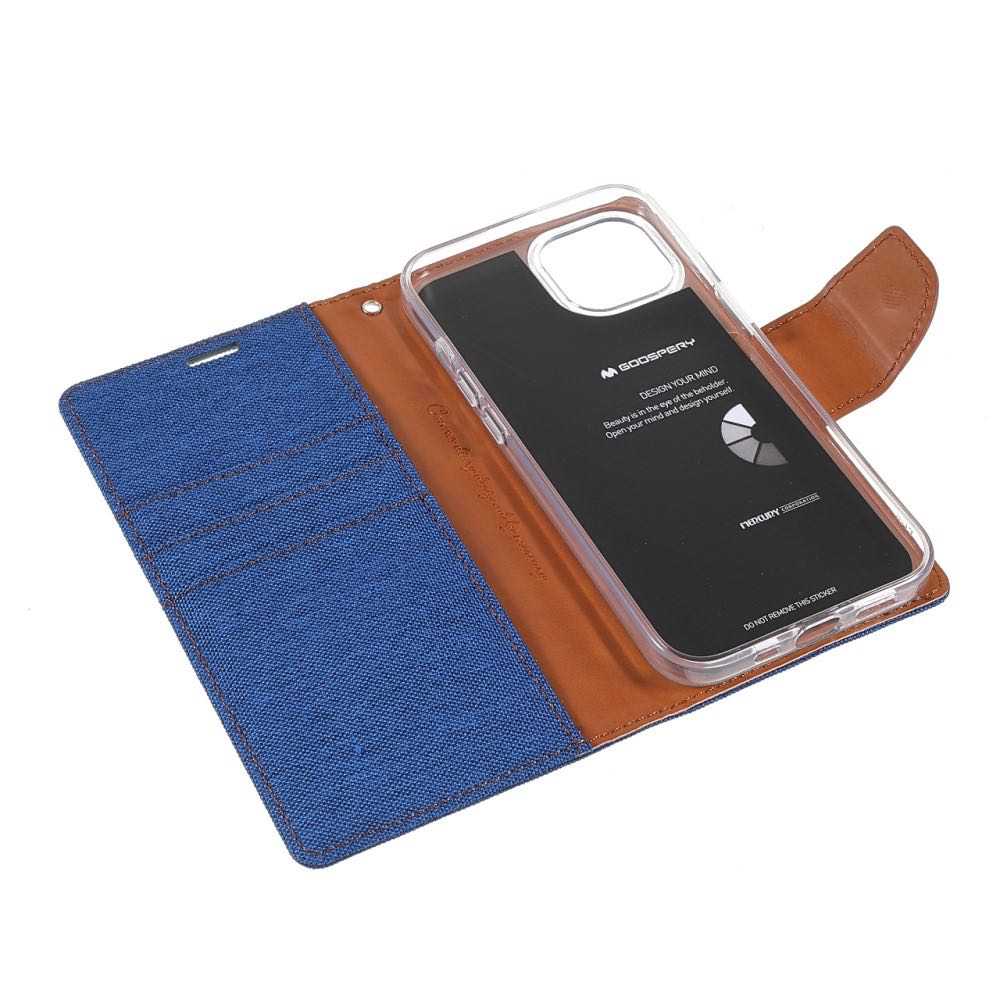 Best Mercury Canvas iPhone 13 Case With 3 Cards Slots - Blue