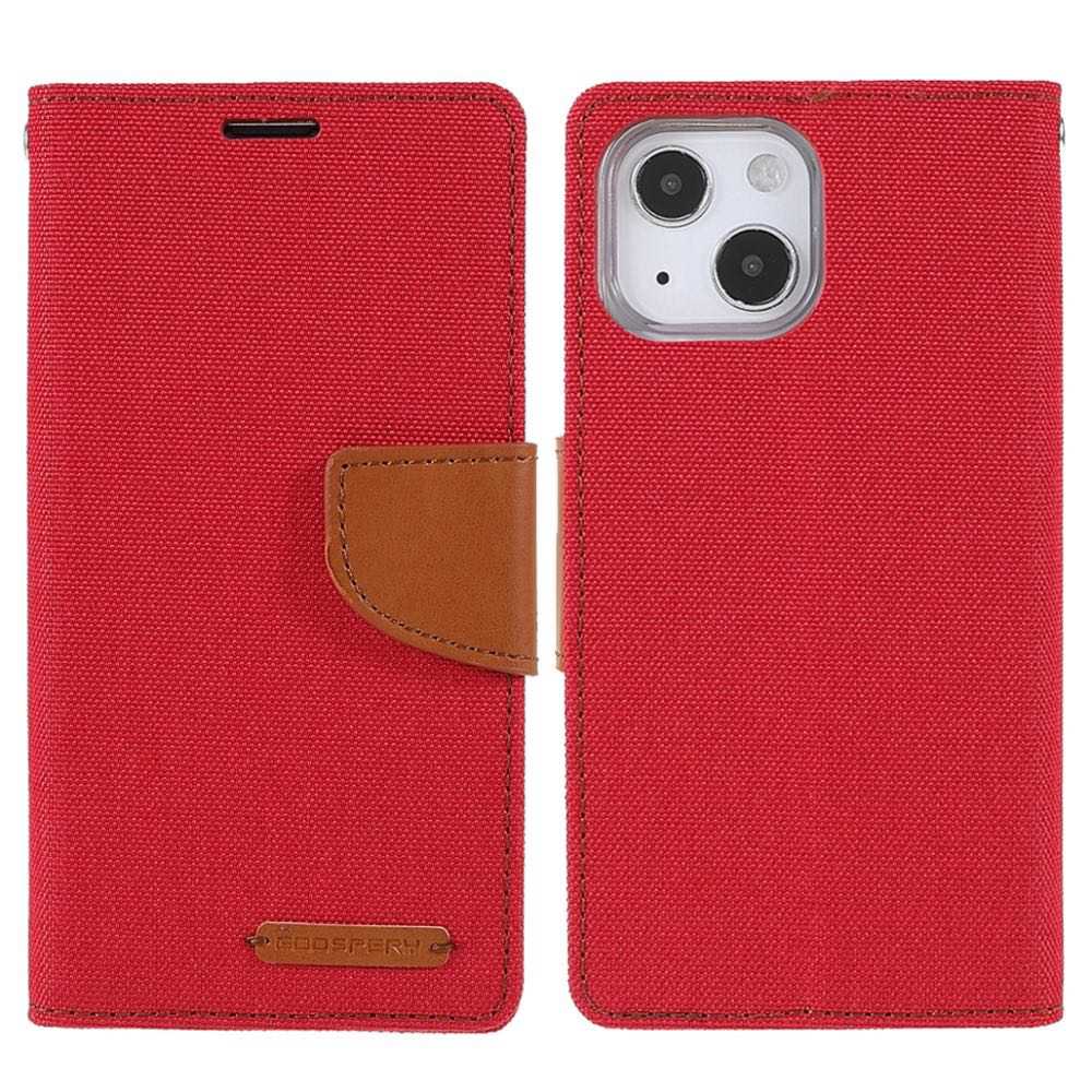 Best Mercury Canvas iPhone 13 Case With 3 Cards Slots - Red