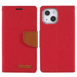 Best Mercury Canvas iPhone 13 Case With 3 Cards Slots - Red