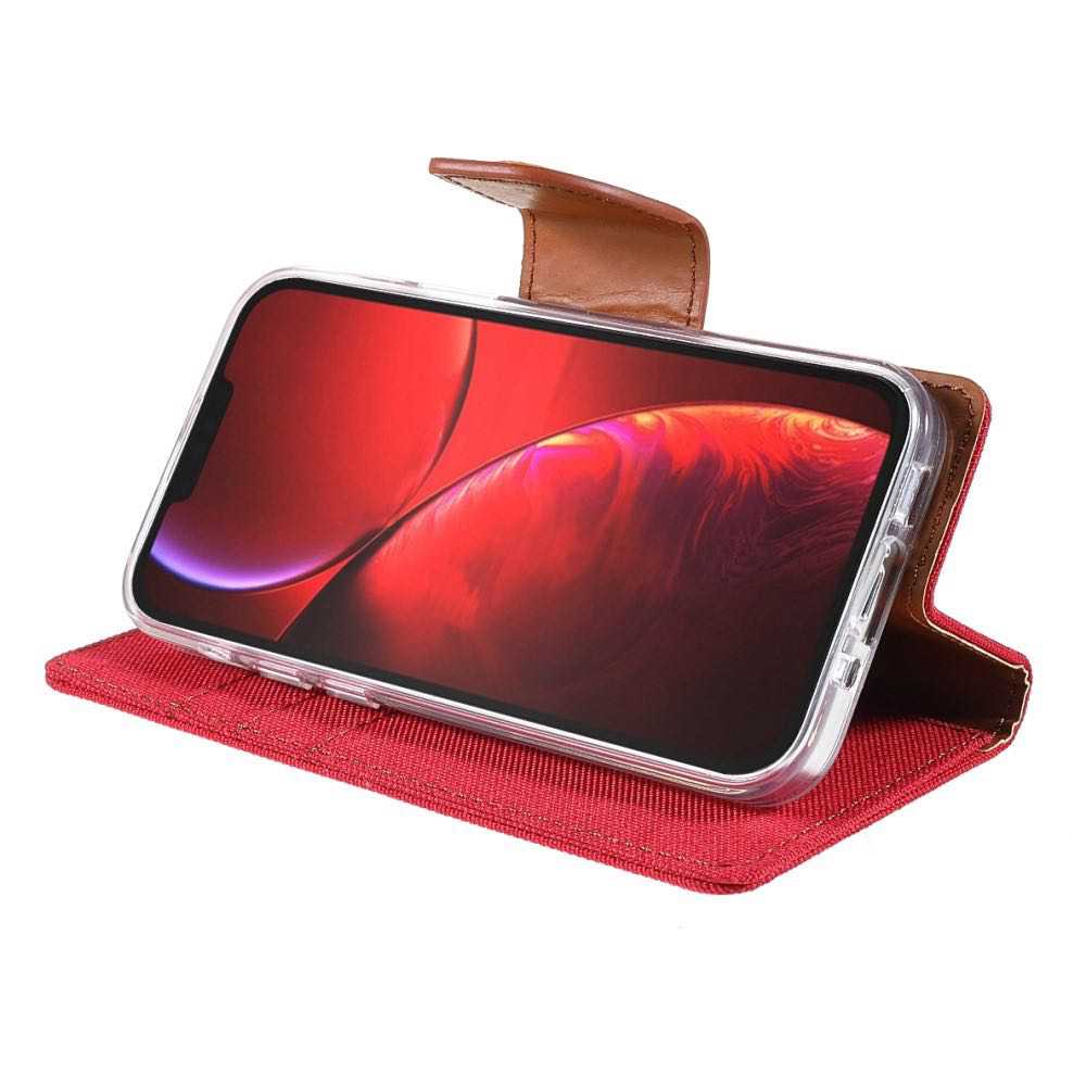 Best Mercury Canvas iPhone 13 Case With 3 Cards Slots - Red
