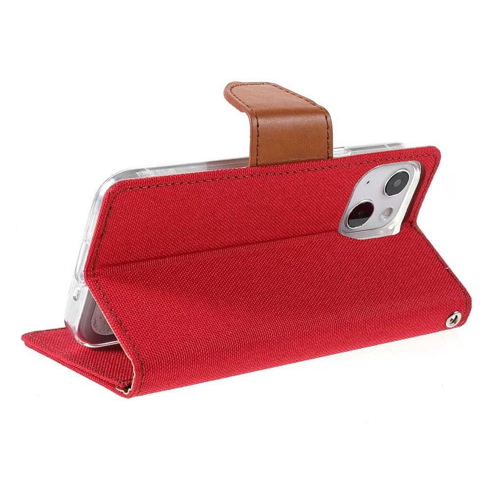 Best Mercury Canvas iPhone 13 Case With 3 Cards Slots - Red