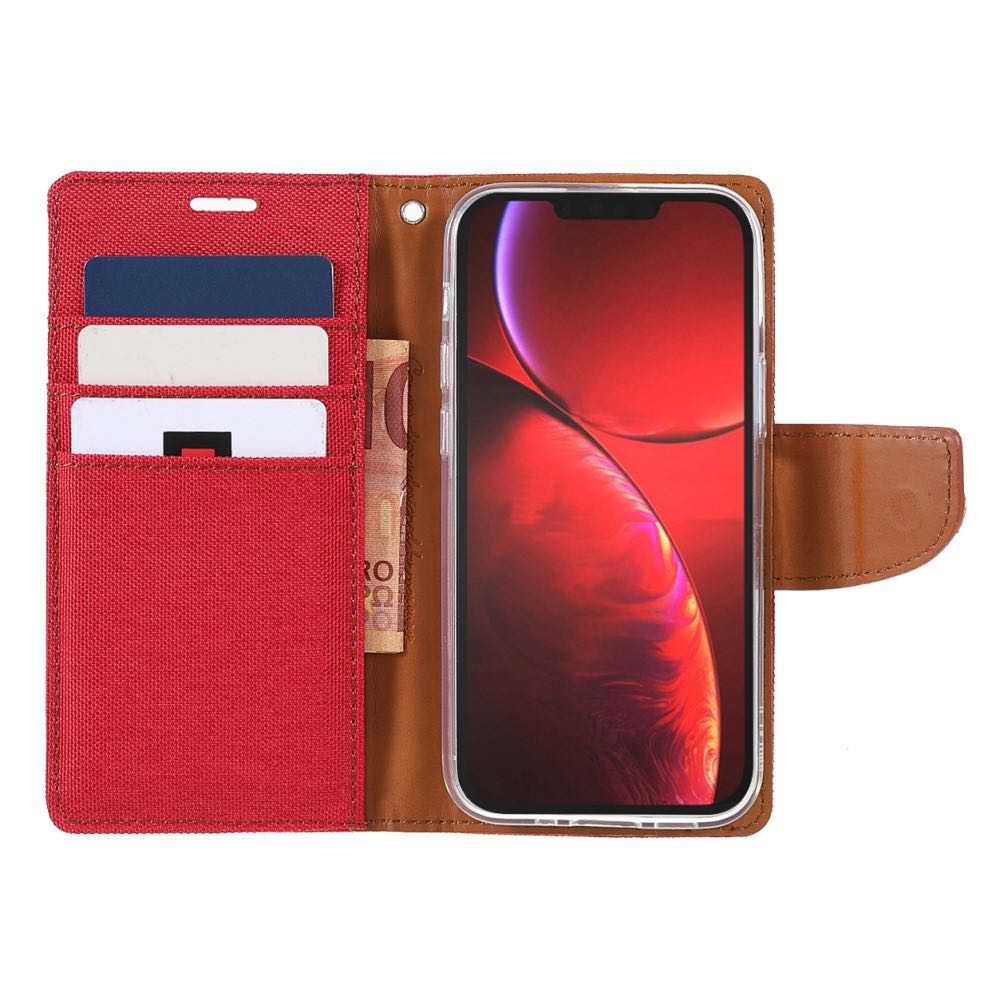 Best Mercury Canvas iPhone 13 Case With 3 Cards Slots - Red
