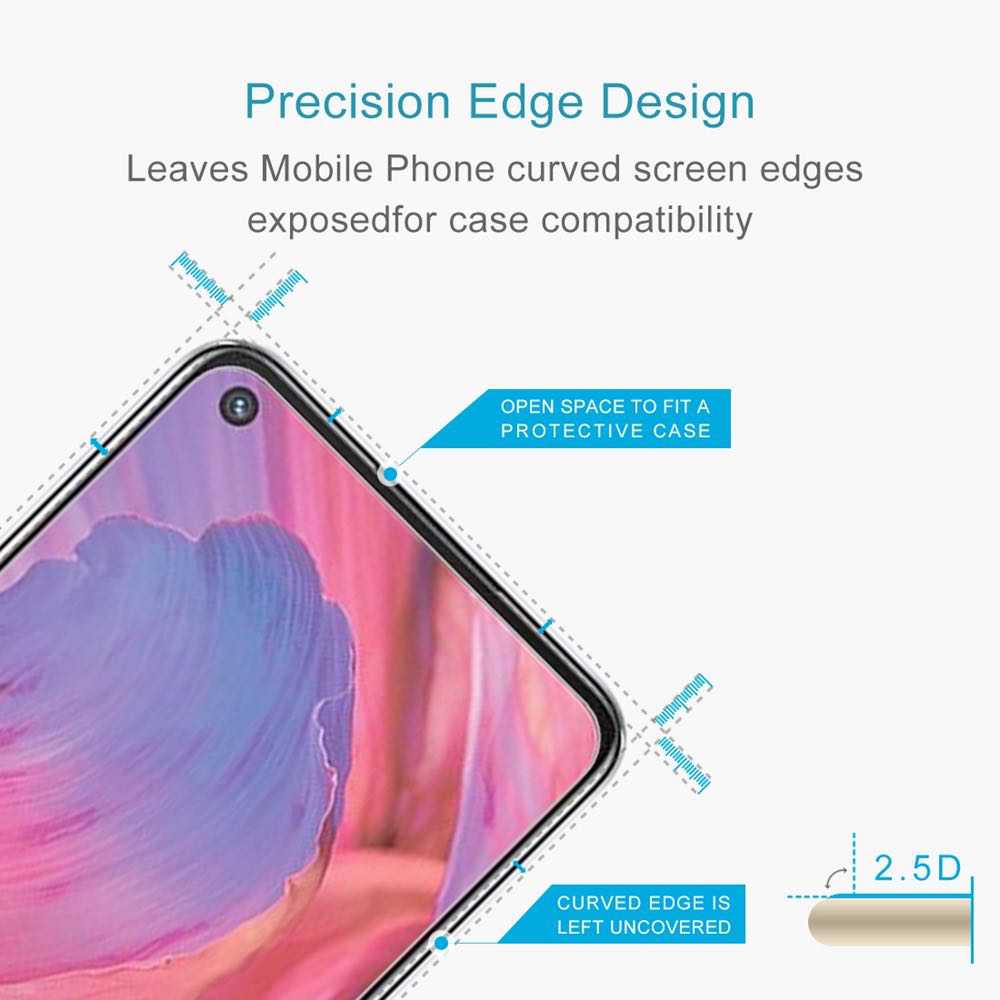 OPPO A74 5G Screen Protector Tempered Glass Case friendly - Clear