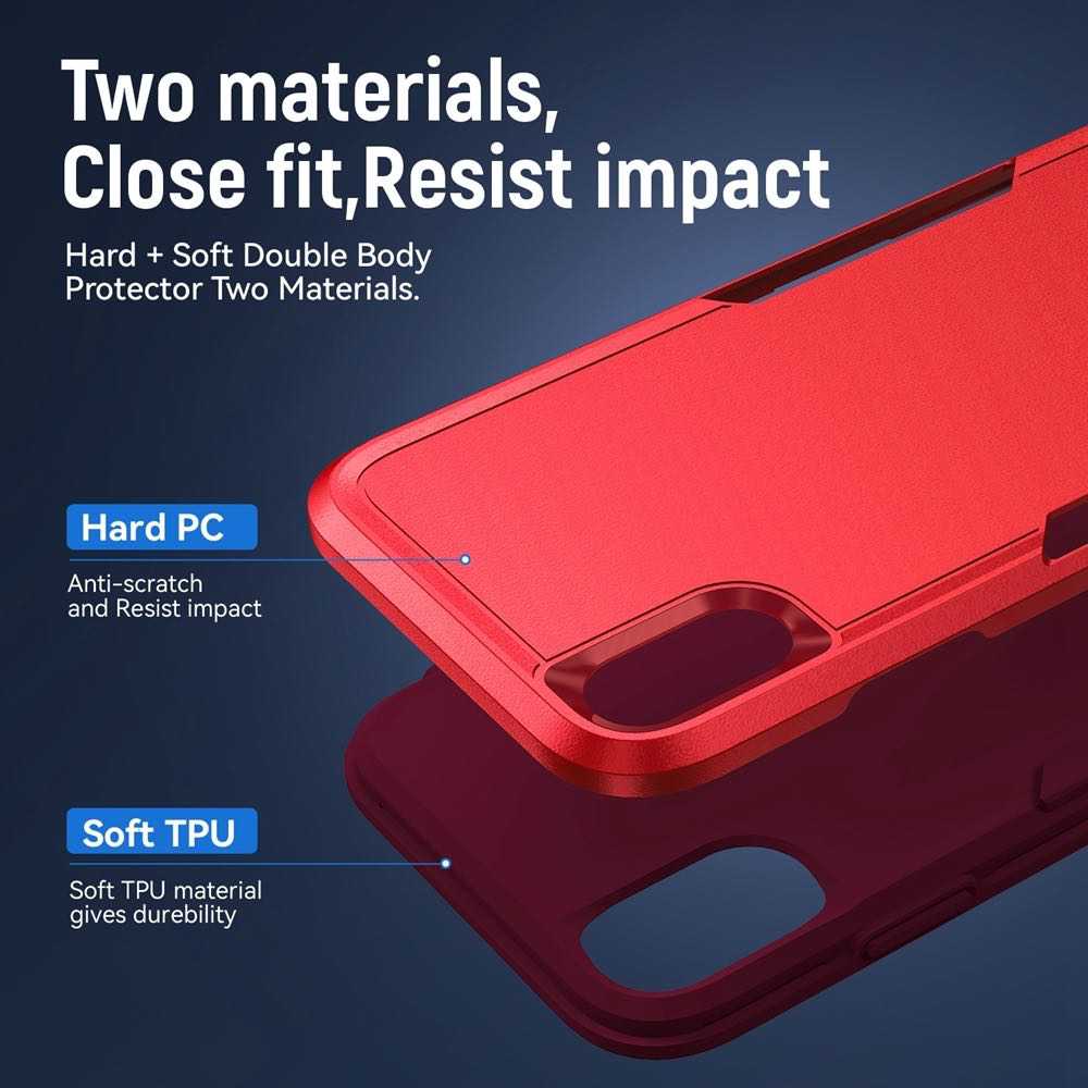 iPhone XR Case Armor Heavy Duty Secure - Red