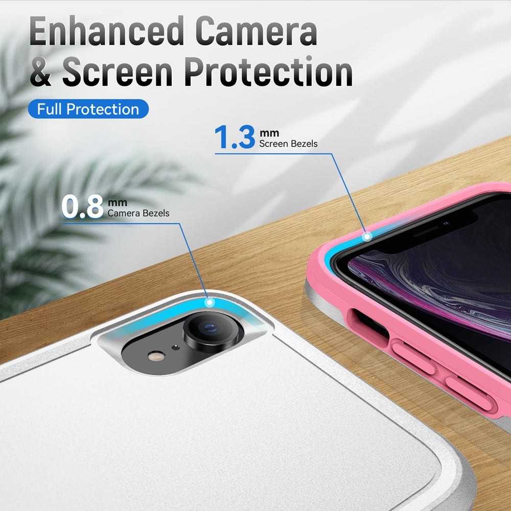 iPhone XR Case Armor Heavy Duty Secure - White Pink