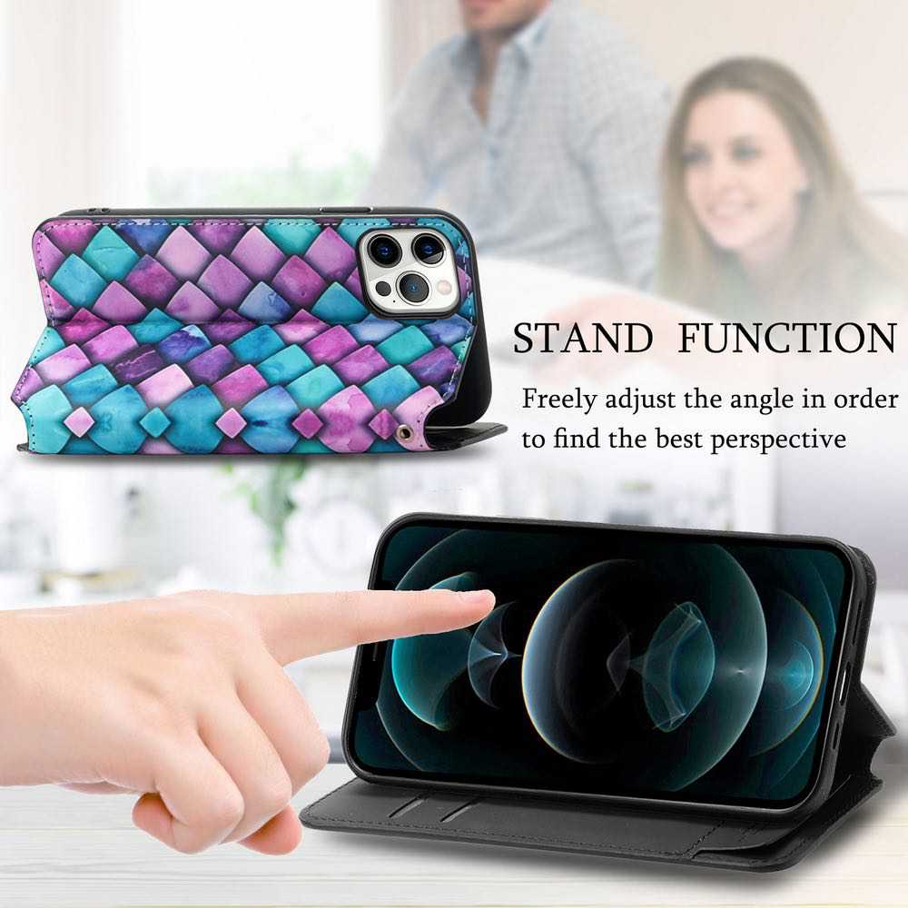 Purple Scales Drawing Magnetic iPhone 12 Pro/iPhone 12 Case