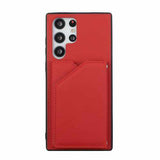 Samsung Galaxy S22 Ultra Case Soft Skin With Card Slots - Red