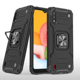 Samsung Galaxy A01 Case Armor Shockproof with Ring Holder - Black