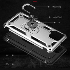 Samsung Galaxy A22 4G Case With Metal Ring Holder - Silver