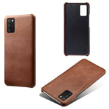 PU Leather Coated PC Samsung A02s Case - Brown