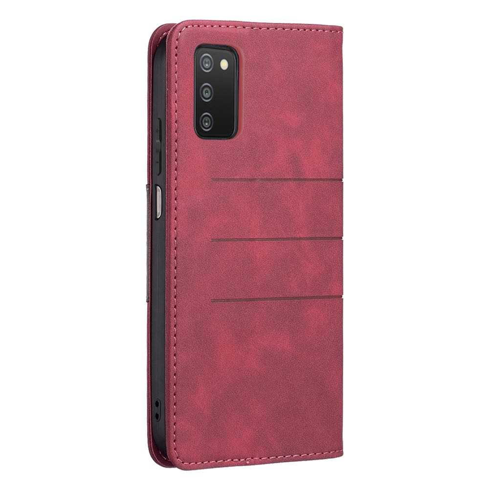 Samsung Galaxy A03s Case PU Leather Magnetic Flip - Red