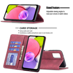 Samsung Galaxy A03s Case PU Leather Magnetic Flip - Red