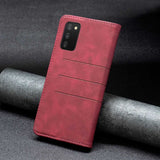 Samsung Galaxy A03s Case PU Leather Magnetic Flip - Red