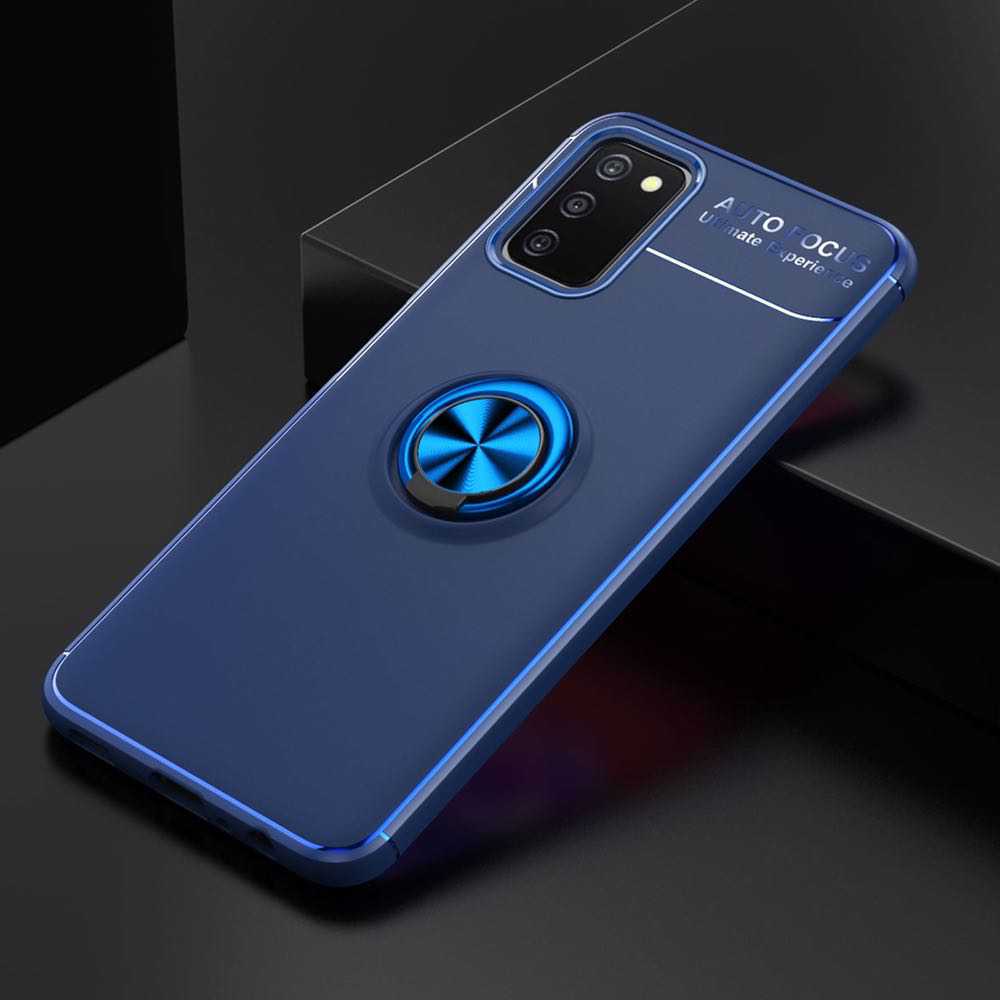 Samsung Galaxy A03s Case With Metal Ring Holder - Blue