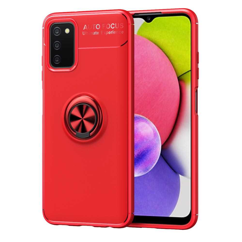 Samsung Galaxy A03s Case With Metal Ring Holder - Red