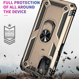 Samsung A03s Shockproof Strong Case With Ring Holder - Gold