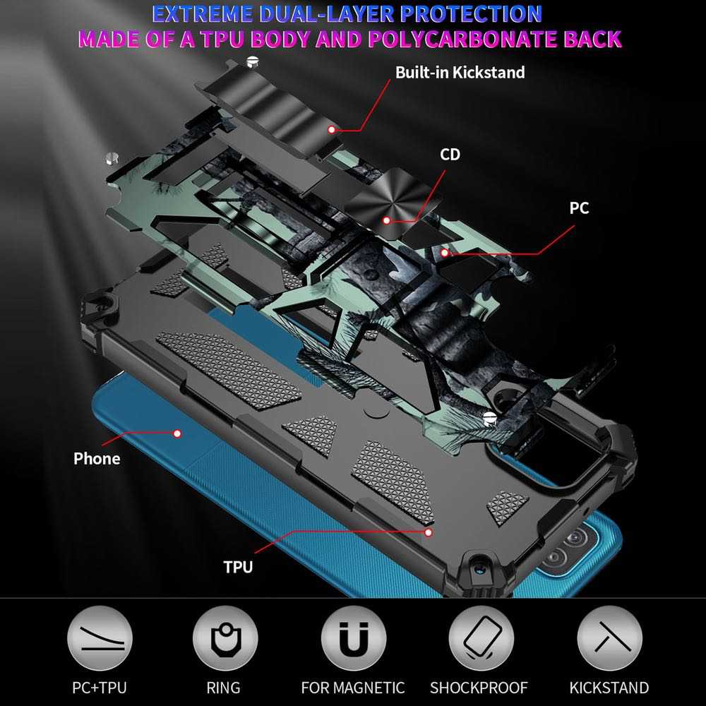 Samsung Galaxy A22 4G Case Made With TPU and PC - Light Green