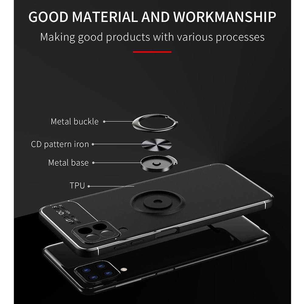 Samsung Galaxy A22 4G Case With Metal Ring Holder - Blue