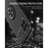 Metal Ring Holder TPU Protective Samsung A22 4G Case - Black