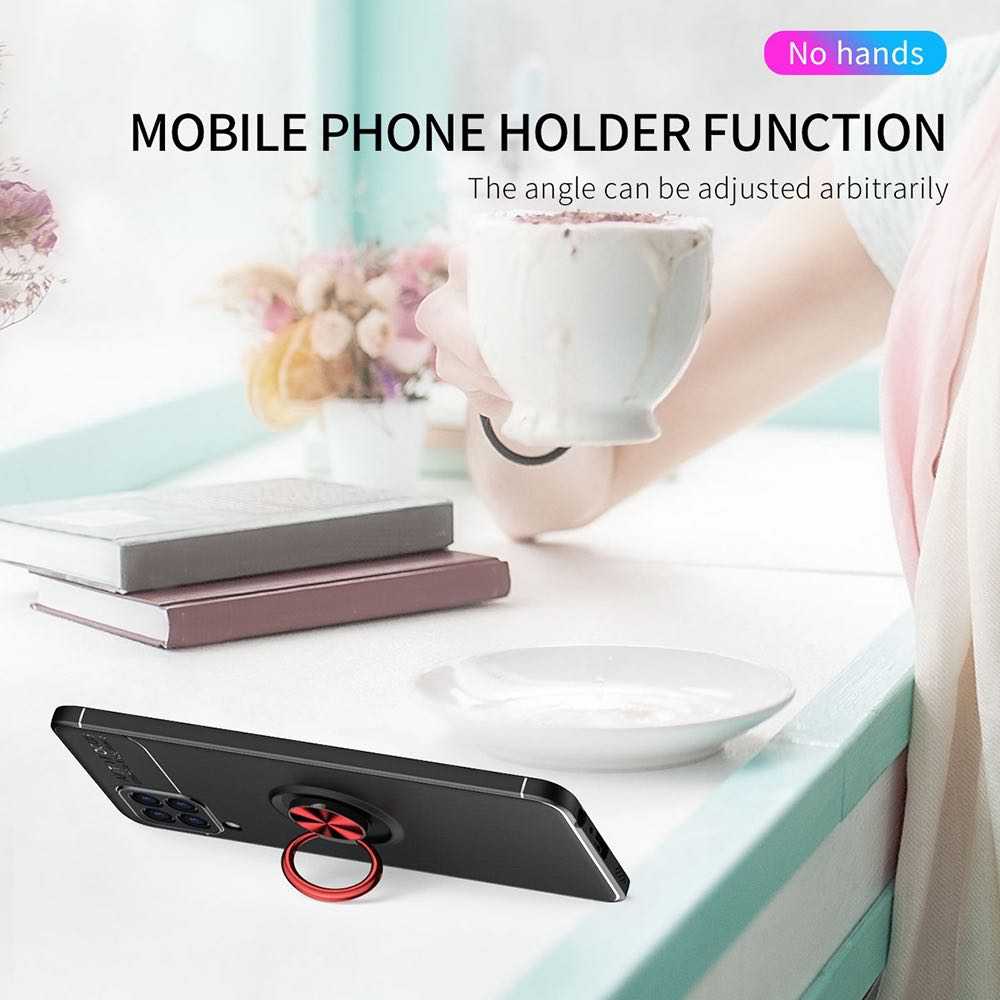 Samsung Galaxy A22 4G Case with Metal Ring Holder - Red