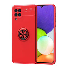 Samsung Galaxy A22 4G Case with Metal Ring Holder - Red