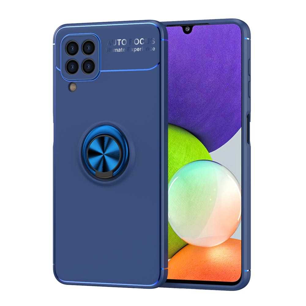 Samsung Galaxy A22 4G Case With Metal Ring Holder - Blue
