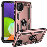 Samsung Galaxy A22 4G Case With Metal Ring Holder - Rose Gold