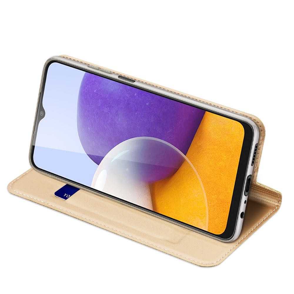 Samsung Galaxy A22 4G Case Made With PU Leather + TPU - Gold