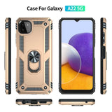 Samsung Galaxy A22 5G Case With Metal Ring Holder - Gold