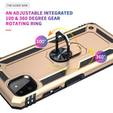 Samsung Galaxy A22 5G Case With Metal Ring Holder - Gold