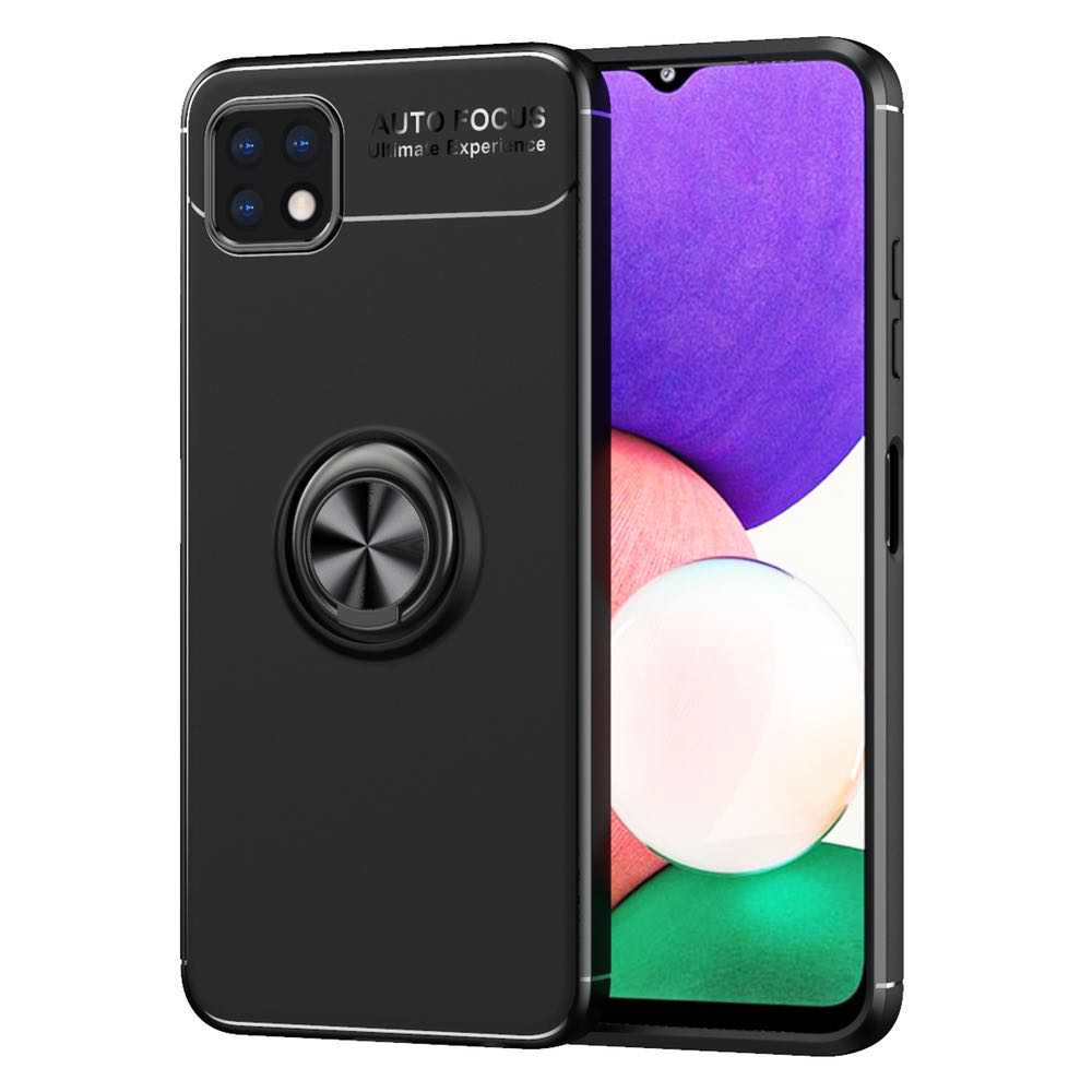 Samsung Galaxy A22 5G Case Protective Ring Holder - Black