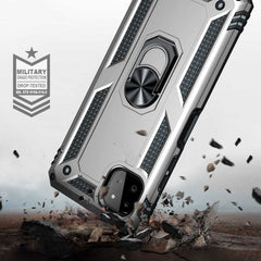 Samsung Galaxy A22 5G Case Protective With Ring Holder - Silver