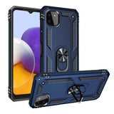 Samsung Galaxy A22 5G Case Shockproof Metal Ring Holder - Blue